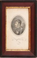 Blaschke János (1770-1833): Napoleon. Rézmetszet, papír, jelzett a metszeten, kissé foltos, üvegezett fakeretben, 8x7 cm