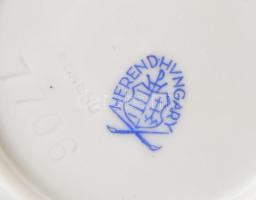 Herendi eton mintás ékszertartó tálka, jelzéssel, kopással, d: 10 cm