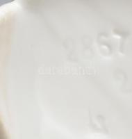 Állatfej díszítménnyel csiszolt kék kristály kínáló, bronz talpazattal, jelzés nélkül, kis kopással,...