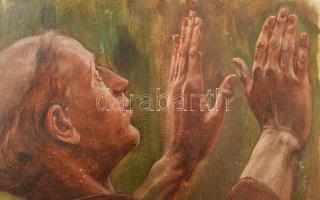 Benczúr Gyula (1844-1920): Fohász. Olaj, karton, jelzett, hátoldalán Magyar Nemzeti Galéria bírálati...