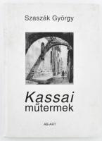 Szaszák György: Kassai műtermek. Pozsony, 2000, AB-ART Kiadó. 96p. Színes és fekete-fehér képekkel, többek közt Jakoby Gyula, Löffler Béla, Eckerdt Sándor, Duncsák Attila műveinek reprodukcióival illusztrált. Kiadói kartonált papírkötés, kissé kopott borítóval.