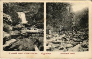 1912 Nagybánya, Baia Mare; Harmadik vízesés a Szturi-völgyben, Szturi-patak részlete. Kovács Gyula kiadása / waterfall in the valley, creek (EK)