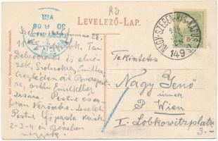 1906 Nagyszeben, Hermannstadt, Sibiu; Stadttheater und alte Befestigungstürme / Városi színház és to...