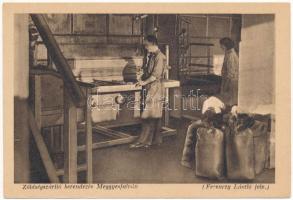 Meggyesfalva, Mureseni; Zöldségszárító berendezés, belső. Erdélyrészi Hangya Szövetkezet kiadása, Ferenczy László felvétele / vegetable drying equipment, interior