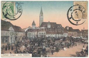 1924 Medgyes, Mediasch, Medias; Großer Marktplatz / Nagy paictér / market square (b)
