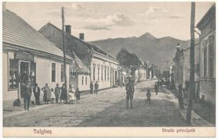 Gyergyótölgyes, Tölgyes, Tulghes, Tulghies; Fő utca, Arnold Lobelüzlete / Strada principala / main street, shops (EK)