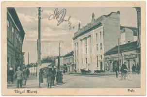 Marosvásárhely, Targu Mures; Posta, Biró, Kincs és Klein üzlete / post office, shops (fl)
