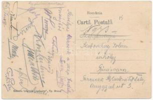 Marosvásárhely, Targu Mures; Posta, Biró, Kincs és Klein üzlete / post office, shops (fl)