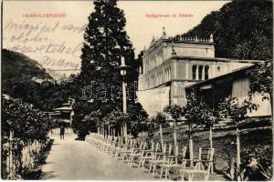 1911 Herkulesfürdő, Baile Herculane; gyógyterem és sétatér / spa, promenade
