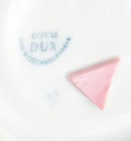 Royal Dux kékvirágos serlegváza, kézzel festett, jelzett, hibátlan, m: 28 cm