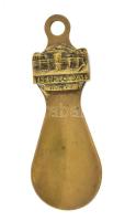 Angol bronz cipőkanál, jelzéssel, szép állapotban, h: 10,5 cm