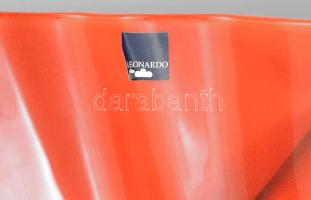 Leonardo design piros kínálótál, jelzett, hibátlan, 32x32 cm