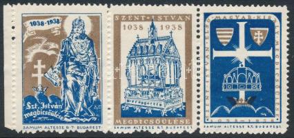 1938 Szent István év levélzáró hármascsík