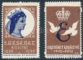 1937 2 db Erzsébet királyné levélzáró