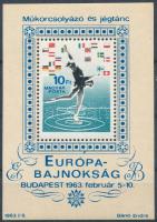 1963 Műkorcsolya és jégtánc EB blokk "nyílhegy" tévnyomattal (4.000)