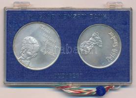 1973. 50Ft Ag + 100Ft Ag "Petőfi" érmepár eredeti, plombált, kissé sérült MNB plasztiktokban T:BU patina Adamo EM41, EM42