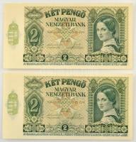1940. 2P (2x) közeli sorszámúak "J 081 092310"; "J 081 092315" T:UNC,AU Adamo P2