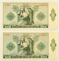 1940. 2P (2x) közeli sorszámúak "J 081 092310"; "J 081 092315" T:UNC,AU
Adamo P...