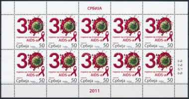 2011 Az AIDS elleni küzdelem 30. évfordulója kisív Mi 414