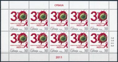 Az AIDS elleni küzdelem 30. évfordulója kisív, The 30th anniversary of the fight against AIDS mini sheet