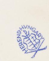 Herendi Viktória mintás ékszeres tálka + hamuzó, jelzéssel, minimális kopottsággal, h: 11-13,5 cm