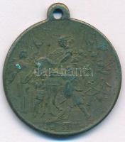 1896. "Ezredéves Történetünk Ezredekre Remény Nekünk - Honfoglalás" millenniumi bronz emlé...