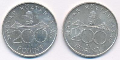 1994. 200Ft Ag "Deák" (2x) T:AU,XF 
Adamo F13.1