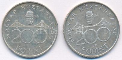 1994. 200Ft Ag "Deák" (2x) T:AU,XF 
Adamo F13.1