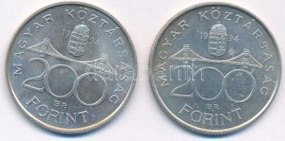 1994. 200Ft Ag "Deák" (2x) T:AU,XF 
Adamo F13.1