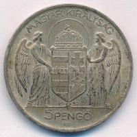 1939. 5P Ag "Horthy balra" T:XF patina, kis ph.
Adamo P8.2