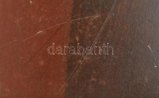 Ugocsai László (1944-): Műemlék. Olaj, farost, jelzett, hátoldalán Képcsarnok Vállalat címkéjével és...