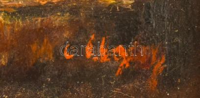 Olvashatatlan jelzéssel: Csendélet. Olaj, farost. Dekoratív fakeretben. 12x8,5 cm