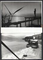 cca 1960 vegyes fotó tétel, össz. 18 db: Balatoni tájak (7 db); 53-as villamos (Budapest) közlekedés...