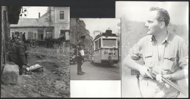 cca 1960 vegyes fotó tétel, össz. 18 db: Balatoni tájak (7 db); 53-as villamos (Budapest) közlekedés...
