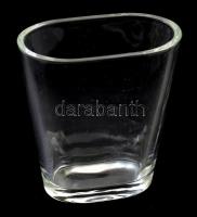 Skandináv régi oválisan szűkülő vastagüveg váza, jelzés nélkül, hibátlan, sz: 15,5 cm, m: 17 cm