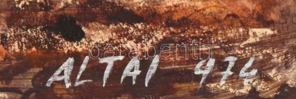 Altai jelzéssel: Utcarészlet. Vegyes technika, papír, fakeretben, 40x24 cm