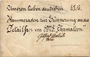 1916 K.u.K. Kriegsmarine SMS Chamäleon Minenleger, Unsered lieben deutschen Kammeraden zur Erinnerun...