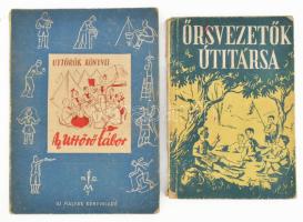 2 db úttörő könyv: Rakó József - Tamasy Endre: Őrsvezetők útitársa. Bp., 1957, Magyar Úttörők Szövetsége. Kiadói papírkötés, kissé viseltes, a borító és a címlap sérült. + ,,Az úttörő tábor". Úttörők Könyve - A szovjetúttörő-mozgalom enciklopédiája V. Ford. és kiegészítésekkel ellátta: Nánásy György. Bp., é.n., Új Magyar Könyvkiadó. Kiadói papírkötés, kissé foltos, kopott borítóval.