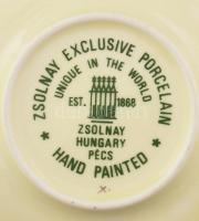 Zsolnay Exclusive virágmintás ékszeres tálka, jelzett, hibátlan, d: 8,5 cm