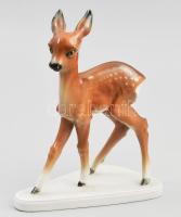 Volkstedt őz figura, jelzéssel, kis kopással, m: 17 cm