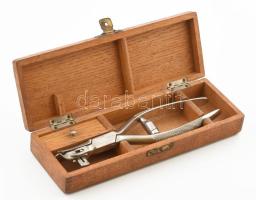 Antik foghúzó eszköz, dobozában, jelzéssel, h: 20 cm