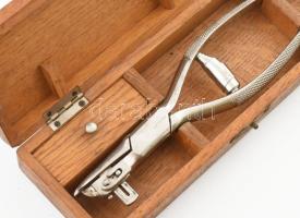 Antik foghúzó eszköz, dobozában, jelzéssel, h: 20 cm