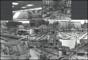 1966 Budapest, aluljáró építése a Blahán, 13 db vintage fotó, ezüst zselatinos fotópapíron, egy kép datált, 9x13 cm