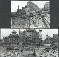 1966 Budapest, aluljáró építése a Blahán, 13 db vintage fotó, ezüst zselatinos fotópapíron, egy kép ...
