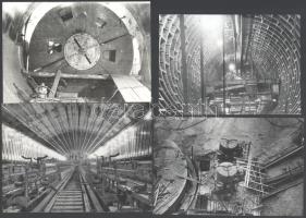 cca 1961 és 1976 között készült felvételek a metró Deák téri építkezéséről, felszín felett és alatt, részben datált, 13 db vintage fotó, ezüst zselatinos fotópapíron, 13x18 cm