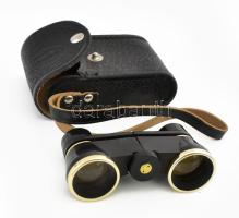 Szovjet színházi távcső, bőrtokban, jelzéssel