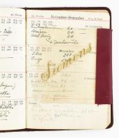 1939 Siemens Taschen Kalender, német nyelvű zsebnaptár / notesz, bejegyzésekkel