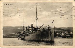 1913 SMS Gäa/Gaea (ex SS Fürst Bismarck) torpedó anyahajó, tengeralattjáró ellátóhajó és lakóhajó / K.u.K. Kriegsmarine / Austro-Hungarian Navy depot ship for submarines. Phot. A. Beer, F.W. Schrinner (EK)