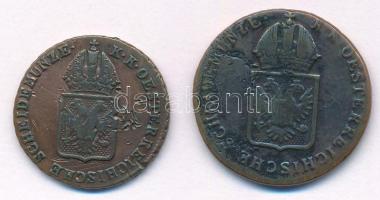 1816B 1/2kr Cu + 1816B 1kr Cu T:XF,VF patina, egyiken több karc