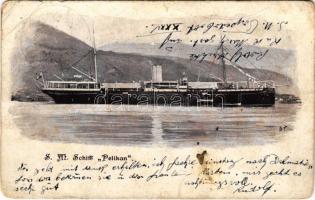 1903 SMS PELIKAN az Osztrák-Magyar Haditengerészet parancsnoki yachtja és torpedó-raktárhajója / SM Schiff &quot;Pelikan&quot; Torpedodepotschiff und Admiralsyacht. K.u.K. Kriegsmarine / Austro-Hungarian Navy, SMS Pelikan admiral&#039;s yacht and torpedo depot ship (EB)